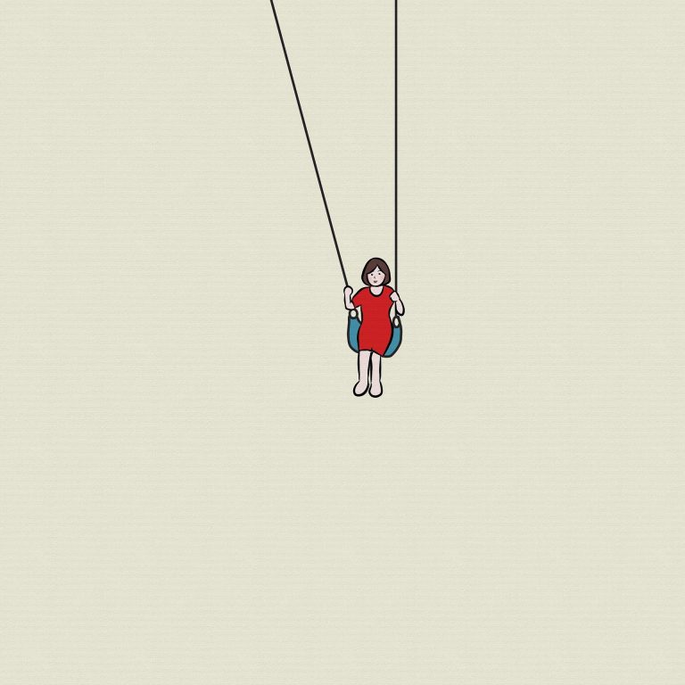A girl on a swing